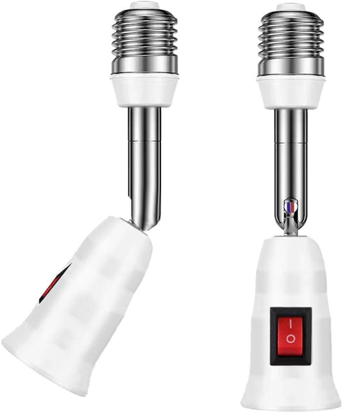 360 Degrees Adjustable E26 Socket Adapter with Independent Switch Control Light Bulb Socket, E26 Standard LED Bulbs 360 Degrees Adjustable 180 Deg...