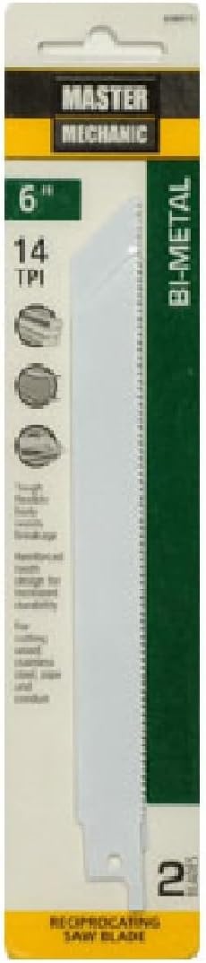 DISSTON COMPANY 698975 14 TPI Bi-Metal Reciprocating Saw Blade with Cobalt (2 Pack), 6"...
