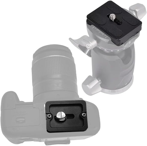 2 Pack 50mm Camera Quick Release Plate with 1/4 "-20 Camera Screw, Tripod Mount Plate Fits Arca Swiss Standard Type Clamp for Camera Tripod Ball H...