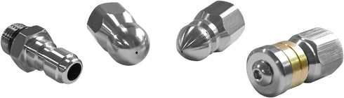 Pressure Washer Sewer Jetter Nozzles 5000PSI 3 pieces Drain Cleaning Nozzle Tips Kit Pointed Button Nose Rotating Jetting Sewer Nozzle with 1/4” N...