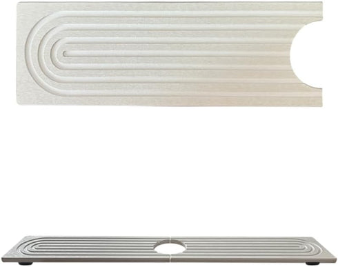 Faucet Mat For Kitchen Sink,Water Absorbing Stone Tray for Sink, Super Absorbent, Kitchen Countertop Bathroom Sink Splashback Drying Mat(white:23....