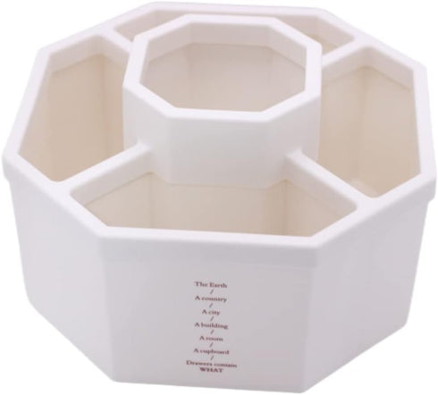 1PCS 5 Compartments Multi-Functional Pen Holder Desktop Stationary Organizer Home Office Art Supply Storage Box (White)...
