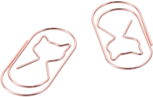 20PCS Rose Gold Cute Cat Paper Clips, Funny Large Binder File Clips Page Holder Bookmarks, for Home Office...
