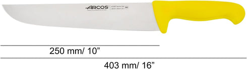 Arcos Butcher Knife 10 Inch Nitrum Stainless Steel and 250 mm blade. Professional Cooking Knife For Cutting Meat, Fish and Vegetables. Ergonomic P...