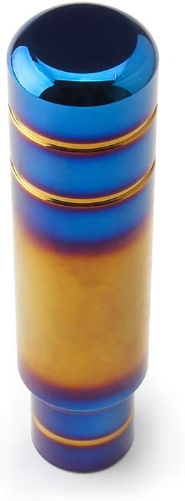Aluminum Weighted Shift knobs, Universal Burnt Blue Long Shift knob Automatic Manual Vehicles Lever Cover Head Shift Knobs 5 Inch with 3 Threaded ...