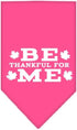 Mirage Pet Products Be Thankful for Me Screen Print Bandana, Large, Bright Pink...