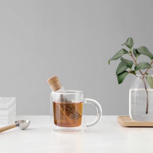 VIVA Travel Glass Tea Infuser Tube with Cork Lid - For Brewing Tea On The Go...