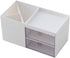 Desktop Storage Organizer Mini Box for Office Supplies Container Pen Holder for Desk Cute Pencil Cup Pot Makeup Brush Holder (White)...