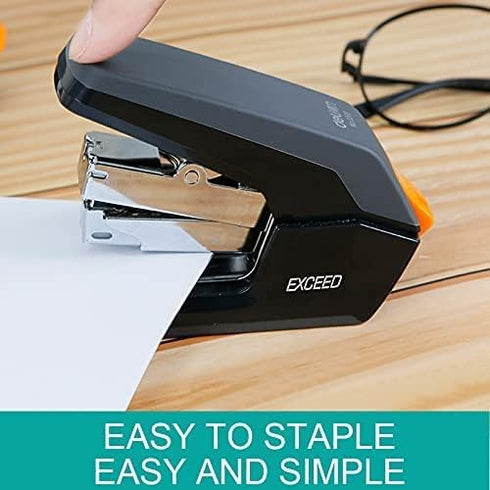 Staplers Office,Small One Touch Stapler Effortless Ergonomic Design, 25 Sheet Capacity(Deli0370)...