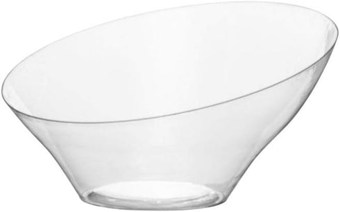 Clear Angled Bowls, Small - 8 Count | Versatile Serving Dishes for Appetizers, Desserts & Buffets, Perfect for Dinner Parties & Events...