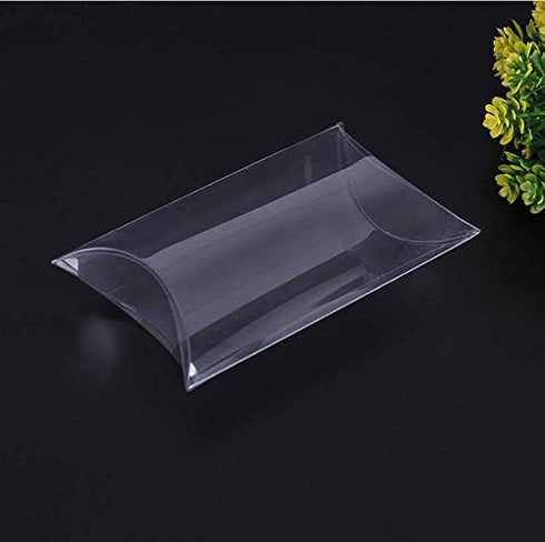 20pcs Pillow Gift Boxes Clear Plastic Mini Gift Candy Treat Transparent Packing Box Party Favors Vintage Boxes for Wedding Ring Jewelry Candy Part...