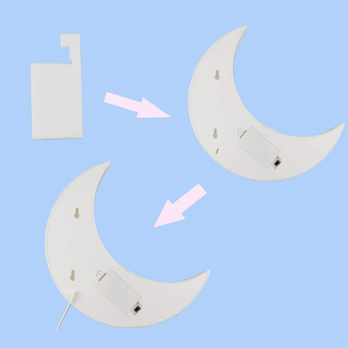 Pooqla Decorative LED Crescent Moon Marquee Sign - Moon Marquee Letters LED Lights - Nursery Night Lamp Gift - Ramadan Decorations for Home(White)...