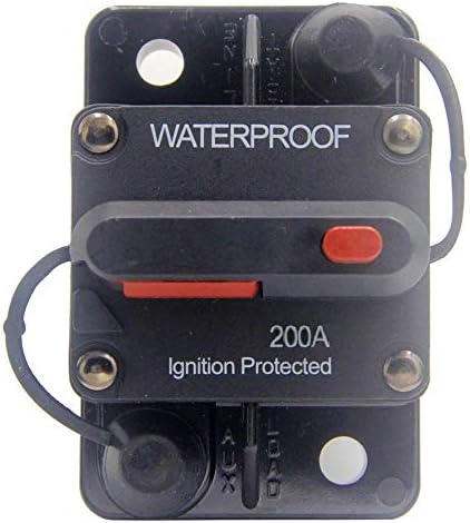 200A Circuit Breaker 30A-300A with Manual Reset Waterproof Inline Fuse Inverter for Marine Trolling Motors Boat ATV Manual Power 12V-48VDC (200A)...