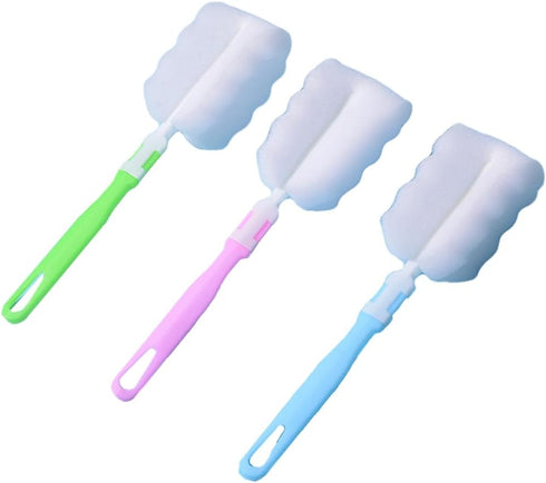3PCS Bottle Brush,Bottle Washer Set Long Sponge Bottle Cleaning Brushes Baby Bottle Cleaner Brush, Nipple Brush, Blue, Green, Pink...
