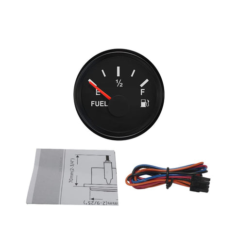 ELING Car Boat Fuel Level Gauge Meter 0-190ohm Signal 52mm with Red Backlight 12V 24V...