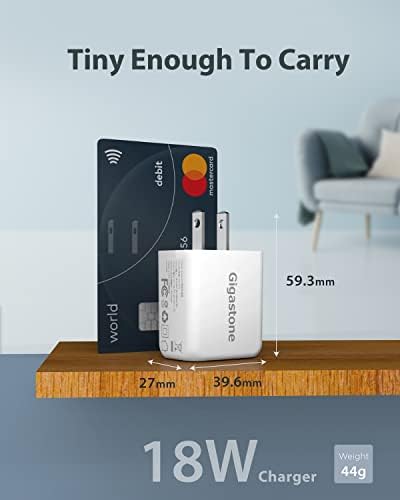 ?18W USB Charger 2-Pack??QC 3.0? Gigastone 18W 3A USB Charger Block Type-A Wall Charger, Qualcomm Certified QC3.0, Compatible with iPhone iPad, LG...