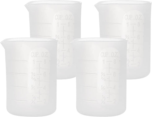 Gartful 250ml Silicone Measuring Cups, 4 PCS Large Nonstick Reusable Silicone Mixing Cups Durable Easy Clean for Epoxy Resin, Casting Molds, Stain...