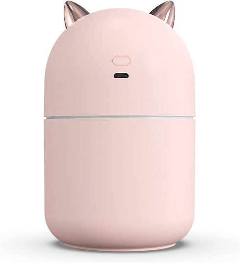 Portable Small Humidifier, 300ml Mini Cool Mist Humidifier with Night Light, USB Personal Humidifier Auto Shut-Off, Ultra-Quiet, 2 Spray Modes, Su...