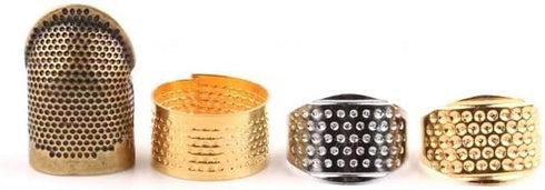 Bouclel 8 PCS Knitting Thimble,Sewing thimbles,Golden thimbles for Hand Quilting,Sewing Finger Protector,Metal Thimble,Sewing Tools,Sewing Supplie...
