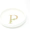 Cedar and Ink Ring Dish with Personalized P in Gold Foil & Greenery, Monogrammed Jewelry Dish, Accessories & Wedding Ring Holder, Dressing Table T...