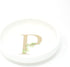 Cedar and Ink Ring Dish with Personalized P in Gold Foil & Greenery, Monogrammed Jewelry Dish, Accessories & Wedding Ring Holder, Dressing Table T...