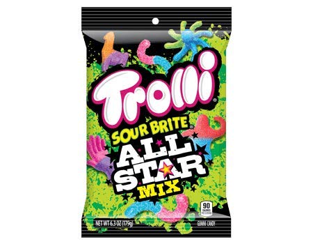 Trolli Sour Brite All-Star Mix Gummi Candy, 4.25 Ounce Bag...