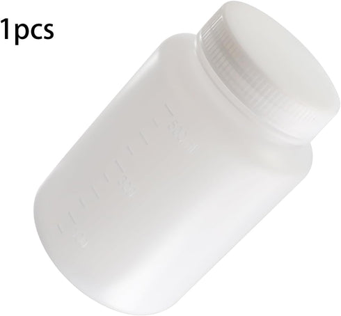 Bettomshin 1Pcs 500ml PE Plastic(Food Grade) Bottles, Wide Mouth Lab Reagent Bottle, Liquid/Solid Sample Seal Sample Storage Container with Gradua...