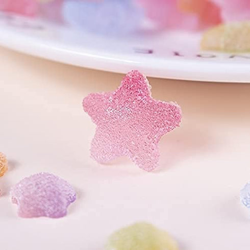 LOPURO 50 pcs Jelly Sugar Soft Candy Charms, DIY Craft Making Resin Jewelry Making Kit, 16mm Love Heart Resin Flatback Beads for DIY Scrapbooking ...