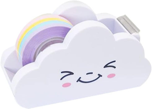 Cloud Tape Dispenser, Delicate Cartoon Tape Cutter with Rainbow Tape, Plastic Desktop Tape Dispenser for Girls Women Home Office Stationery Suppli...