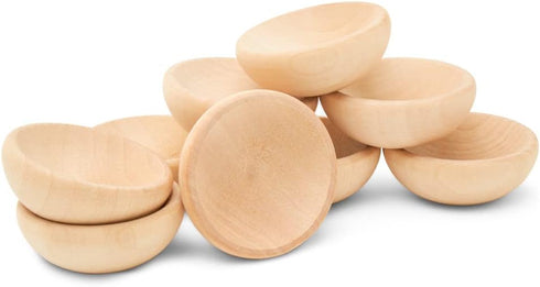 Mini Wooden Bowl 1-1/2", Pack of 10 Small Wooden Bowls for Charcuterie and Decorating Wooden Sorting and Stacking Bowl, by Woodpeckers...