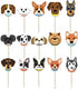 KUDES 32Pcs Dog Cupcake Toppers - Cute Puppy Faces Cake Topper Picks Party Bunting Decorations for Dog Puppy Theme Kids Birthday Party Supplies...