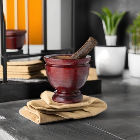 Thai Mortar Pestle Grinding Cookware Thai Food Menu Recipe Kitchen Tool Product of Thailand (5 inch)...