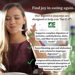 Eat E-Z Digestive Enzymes (90 Count) for Gut Health; Anti-Bloating; Digestive Enzyme for Immune Support...