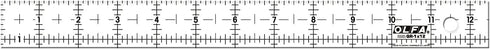 OLFA 1" x 12" Frosted Advantage Acrylic Ruler (QR-1x12) - Non Slip 1x12 Inch Acrylic Ruler with Grid for Quilting, Sewing, Cutting Fabric, & Craft...