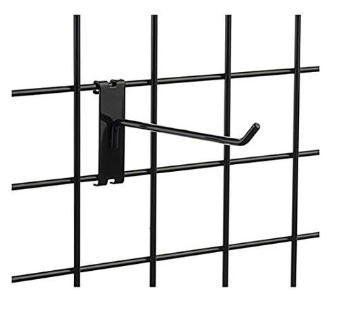 NAHANCO Metal GWH8B 8" Black Gridwall Peg Hooks (Pack of 12)...