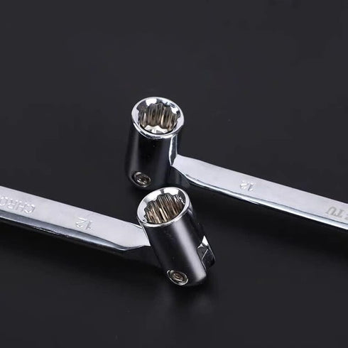 FLZOPSER 12mm Double Headed Rotary Hex Socket Head Open End Combination Spanner Wrench Auto Car Repairing Tool...