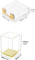 Clear Acrylic Body Bright Yellow Gold Tone Sticky Memo Pad Holder N Pen Holder Set for Office School Home Desk Organizer Supplies...