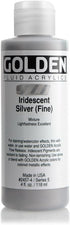 Golden Fluid Acrylic, 4 ounce bottle, Iridescent Silver Fine...