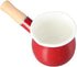 500ML Home Enamel Milk Pan With Wooden Handle, Small Enamel Saucepan Butter Warmer Cookware Pan Sauce Pan Kitchen Tool...