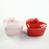 Heart-Shaped Dessert Bowl with Lid Ceramic Baking Bowl Rice Bowl-5 OZ-Red...