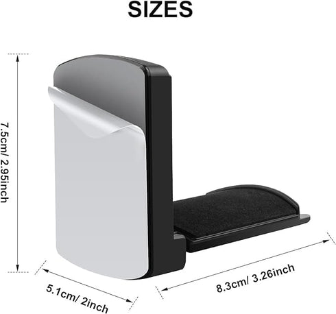 Headphone Stand - Foldable Headset Wall Mount Holder Adhesive Gaming Headphone Hanger Hook Earphone Clamp for Most Headphone (White), HK-01-WH...