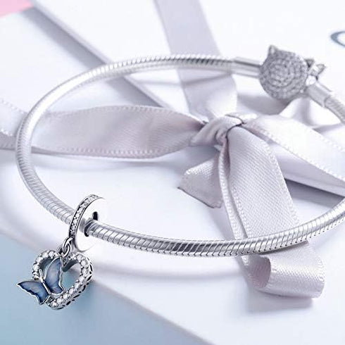 Butterfly Charms 925 Sterling Silver for Charm Bracelets and Necklaces with Multicolor 5A Cubic Zirconias, Birthday Mothers Valentines Day Jewelry...