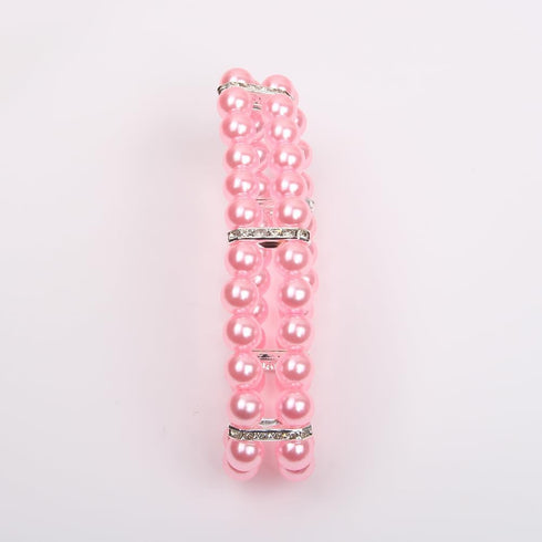2 Rows Pearls Pet Dog Necklace Collar Bling Accessories Charm Pet Puppy Jewelry Puppy Chihuahua Yorkie Handmade Adjustable (Pink, Extra Small)...