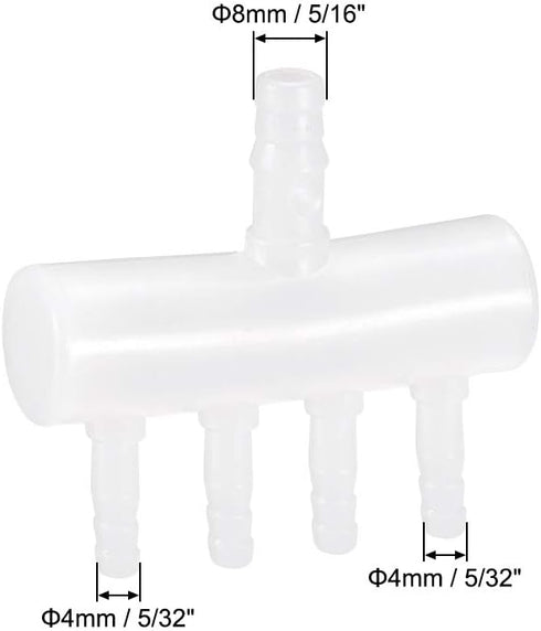 uxcell 8mm to 4mm 4 Way Aquarium Air Line Tubing Splitter Connector Fish Tank Plastic Air Flow Divider Oxygen Splitter Lever Valve...