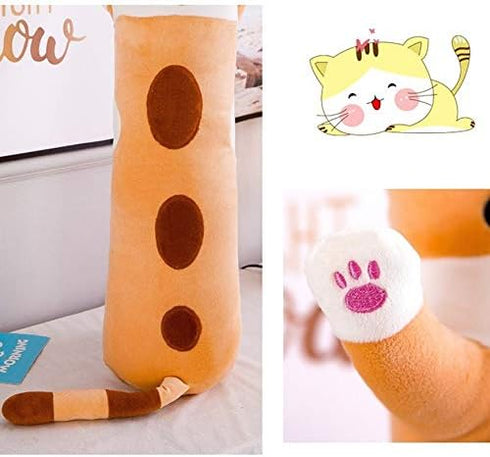 shangman Lovely Plush Cat Doll Cute Cartoon Soft Stuffed Kitten Long Throw Sleeping Pillow Toy Gift for Kids Girlfriend Multiple Size (Brown,50cm/...