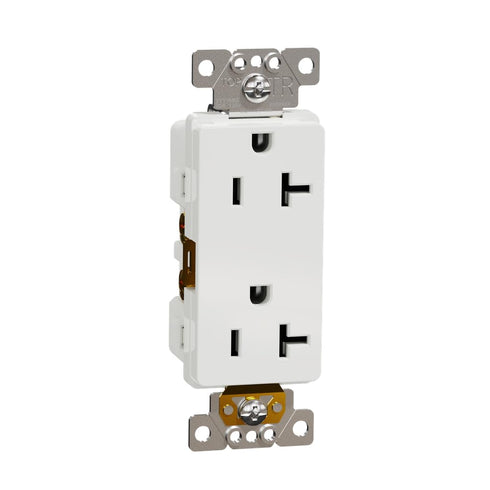 Square D by Schneider Electric Square D X Series 125-Volt Tamper Resistant Duplex Decorator Receptacle Outlet, 20 Amp, Matte White...