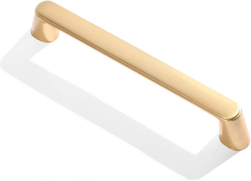Myxekllo 4 Pack Gold Cabinet Drawer Pulls, 5'' (128mm) Hole Center Brushed Brass Pulls Handles for Dresser Drawers Bathroom Cabinet Hardware...