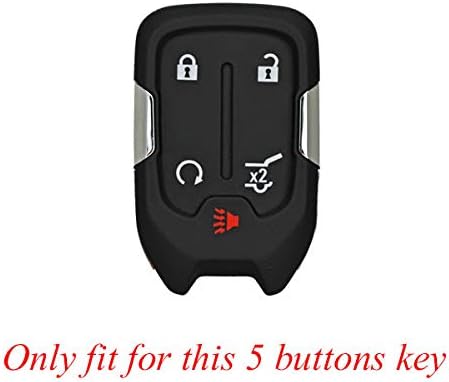 2pcs Silicone 5 Button Smart Key Fob Cover Remote Keyless Entry Bag Compatible with GMC 2017 2018 2019 2020 Acadia 2018 2019 2020 Terrain 2019 202...
