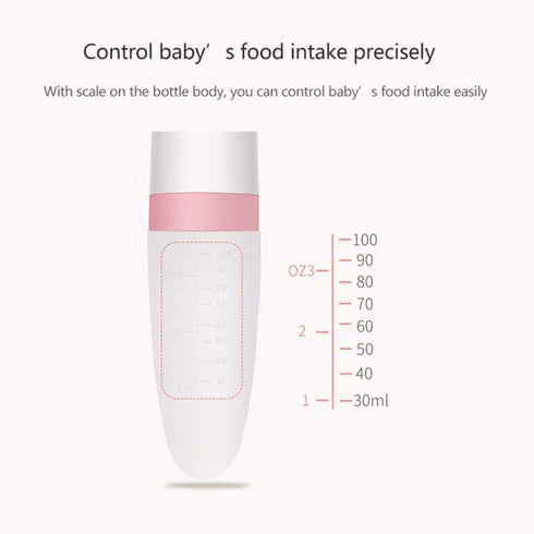 Silicone Squeeze Feeding Spoon, Baby Food Dispensing Spoon With Dust Cover, BPA Free...