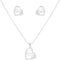 Lavencious CZ and Pearl Heart and Butterfly Shape Pendant Necklace and Cluster Earrings Jewelry Set for Women...